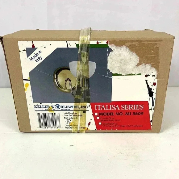 Frosted Glass Wall Lighting Fixture 5609 OPEN BOX Keller Italian Italisa Series - Picture 2 of 13